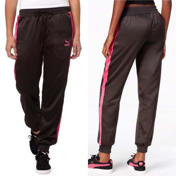 black pink track pants
